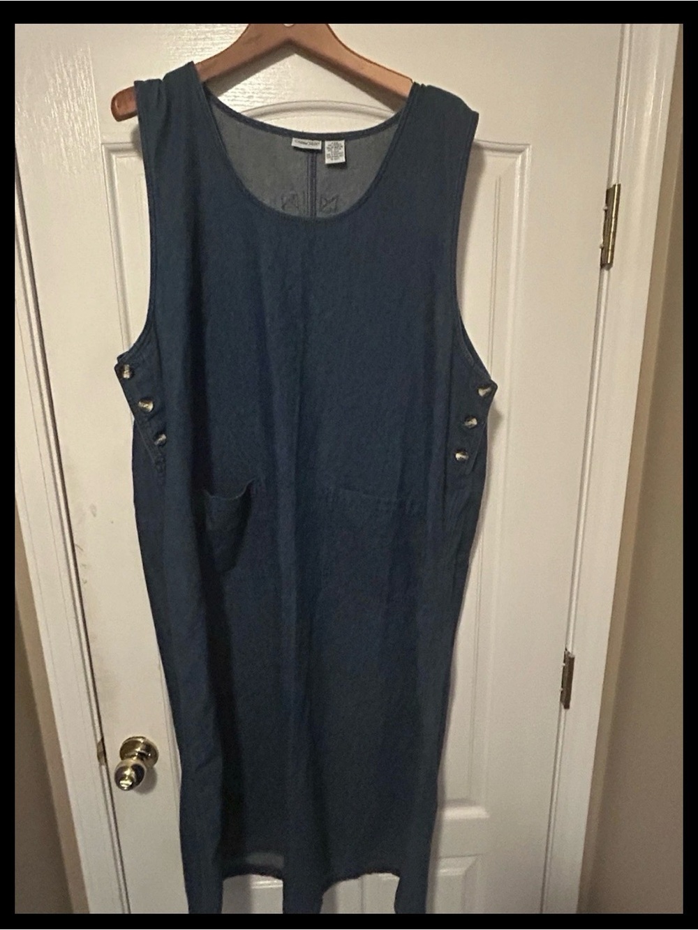 Cabincreek Blue Denim Shift Dress with Side Button Detail